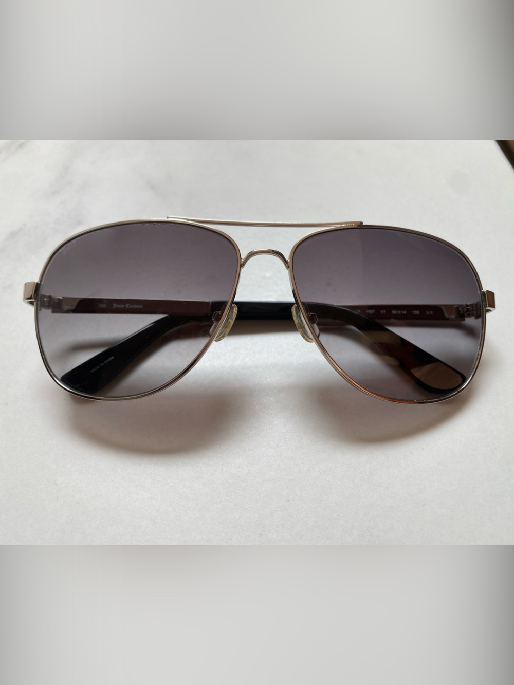 Juicy Couture Gold Frame Brown Gradient Aviator Sunglasses